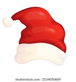 Santa Claus hat isolated. Happy holidays element. Xmas cap.