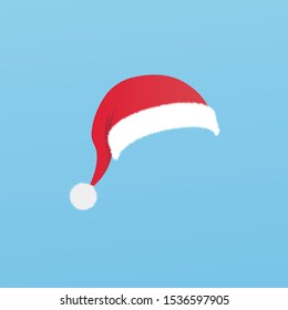 
Santa Claus hat isolated on white background. Flat style. Vector illustration.