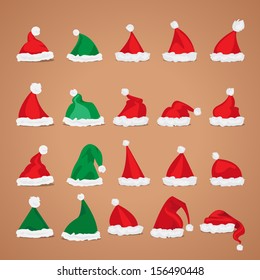Santa Claus Hat - Isolated On Background - Vector Illustration, Graphic Design Editable For Your Design. 