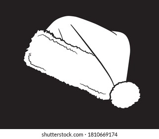 Santa Claus hat isolated on black background. Christmas decoration santa hats. Vector illustration.