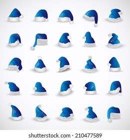 Santa Claus Hat - Isolated On Gray Background - Vector Illustration, Graphic Design Editable For Your Design