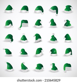 Santa Claus Hat - Isolated On Gray Background - Vector Illustration, Graphic Design Editable For Your Design