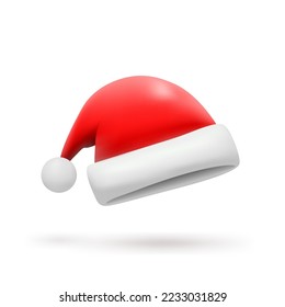 Santa Claus hat isolated on transparent background.