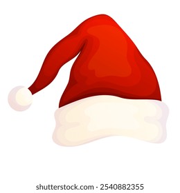 Santa claus hat isolated on white cartoon illustration.