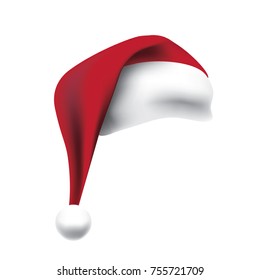 Santa Claus hat isolated on white background. EPS 10 vector.