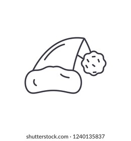 Santa claus hat line icon concept. Santa claus hat vector linear illustration, symbol, sign