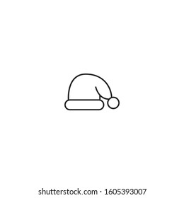 Santa Claus hat line vector icon