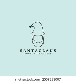 Santa Claus hat logo line art vector illustration minimalist design 