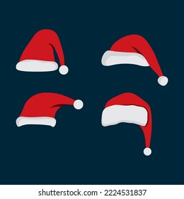 santa claus hat logo vector icon illustration design 
