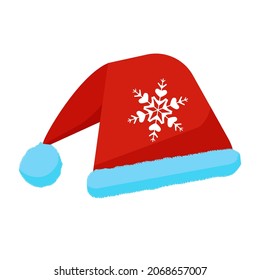  Santa Claus hat. New Year's. Vector illustration. Cartoon style. Isolated white background