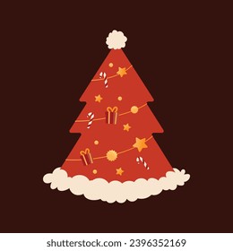 Santa Claus hat on transparent background. Christmas decoration for banners, posters and greeting cards. Santa Hat png.