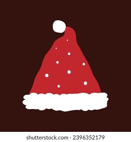 Santa Claus hat on transparent background. Christmas decoration for banners, posters and greeting cards. Santa Hat png.