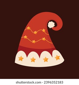 Santa Claus hat on transparent background. Christmas decoration for banners, posters and greeting cards. Santa Hat png.