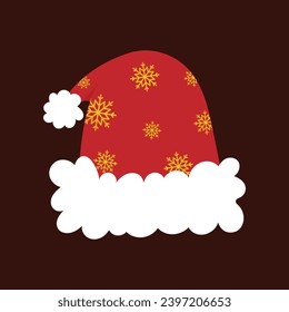 Santa Claus hat on transparent background. Christmas decoration for banners, posters and greeting cards. Santa Hat png.