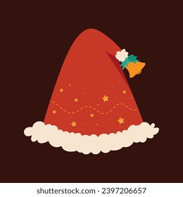 Santa Claus hat on transparent background. Christmas decoration for banners, posters and greeting cards. Santa Hat png.