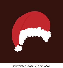 Santa Claus hat on transparent background. Christmas decoration for banners, posters and greeting cards. Santa Hat png.