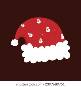 Santa Claus hat on transparent background. Christmas decoration for banners, posters and greeting cards. Santa Hat png.