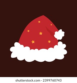 Santa Claus hat on transparent background. Christmas decoration for banners, posters and greeting cards. Santa Hat png.