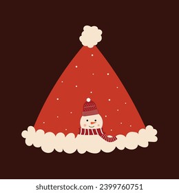 Santa Claus hat on transparent background. Christmas decoration for banners, posters and greeting cards. Santa Hat png.