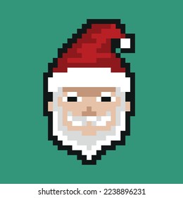 Santa Claus in a hat pixel art