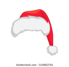 Santa Claus hat. Red santa hat vector illustration