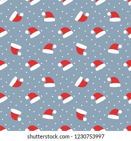 Santa Claus hat seamless holiday pattern. Vector illustration