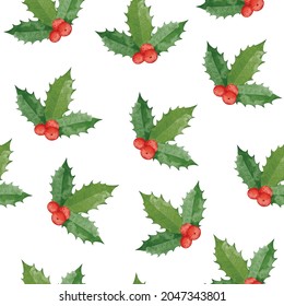 Santa Claus hat seamless pattern watercolour style vector illustration