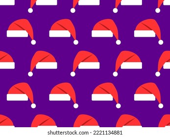 El patrón impecable de Santa Claus. Feliz Navidad. Captura de Navidad en fondo violeta. Diseño festivo para tarjetas de felicitación, papel envolvente, carteles y afiches. Ilustración del vector