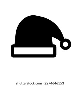 Santa Claus hat silhouette icon. Christmas. Vector.