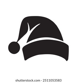 santa claus hat silhouette vector illustration