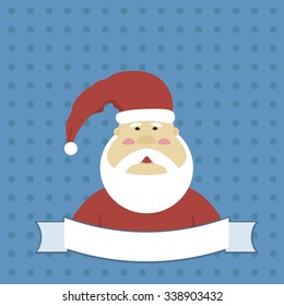 Santa Claus in a hat and tablet for text
