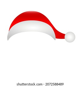 Santa claus hat template mask on white background 