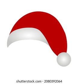 Santa claus hat template mask on white background 