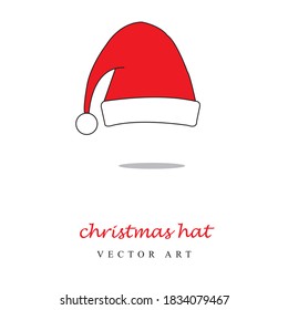 Santa claus hat unique christmas hat vector illustration. Red santa top hat isolated on white background