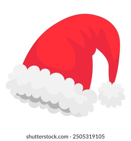 Santa Claus hat. Vector flat illustration
