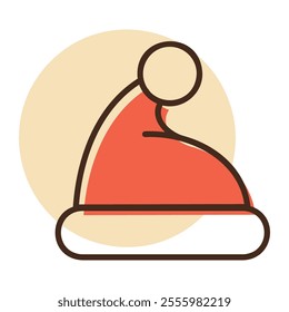 Santa Claus hat vector icon. Winter sign. Graph symbol for event and holiday web site and apps design, logo, app, UI