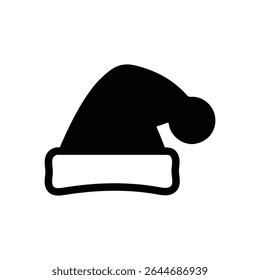 Santa Claus hat vector icon isolated on white background.