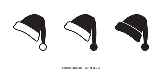 Santa Claus hat vector icon isolated on white background.