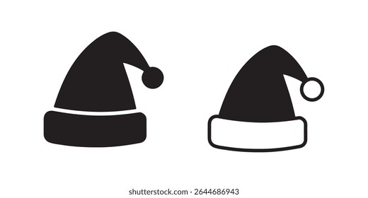 Santa Claus hat vector icon isolated on white background.