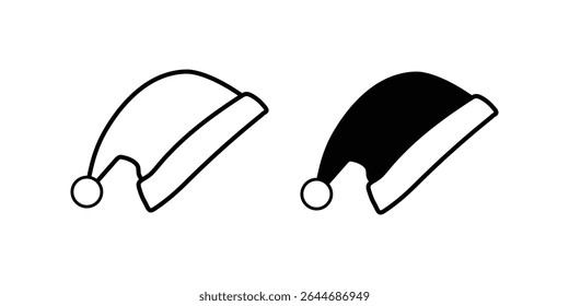 Santa Claus hat vector icon isolated on white background.