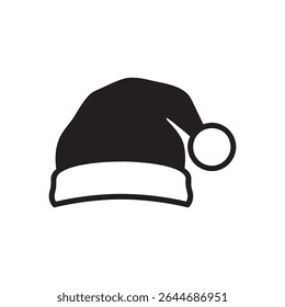 Santa Claus hat vector icon isolated on white background.