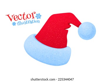 Santa Claus hat. Vector Illustration. isolated.