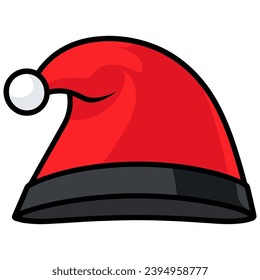 A Santa Claus Hat Vector illustration, A Christmas Hat Clipart