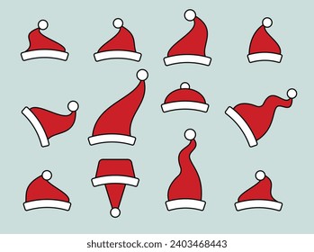 Weihnachtsmütze. Vektorgrafik.