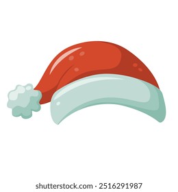 Santa Claus hat. Vector illustration isolated on white background.