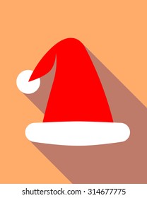 Santa Claus hat, vector illustration in flat design