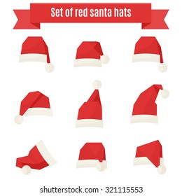 Santa Claus Hat Vector Set