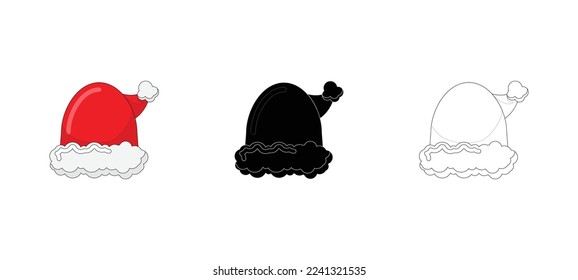 santa claus hat vector type icon