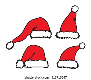 Santa claus hats vector illustration