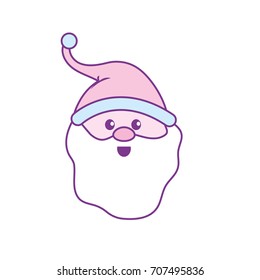 santa claus head with beard and hat christmas